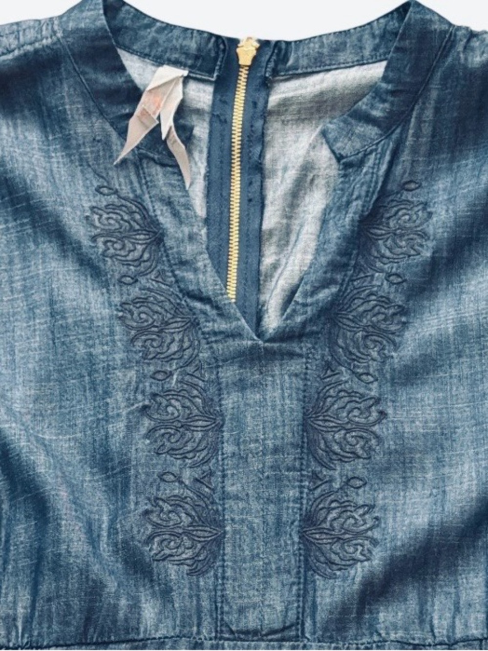 Melissa McCarthy Seven7 Embroidered Denim Wide Leg Jumpsuit Size XL NWOT - Picture 6 of 12